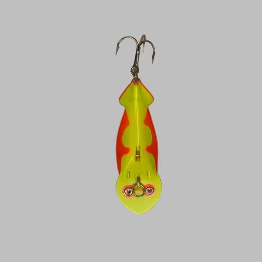 F42-3 Fluorescent - Chartreuse with Red Scallop